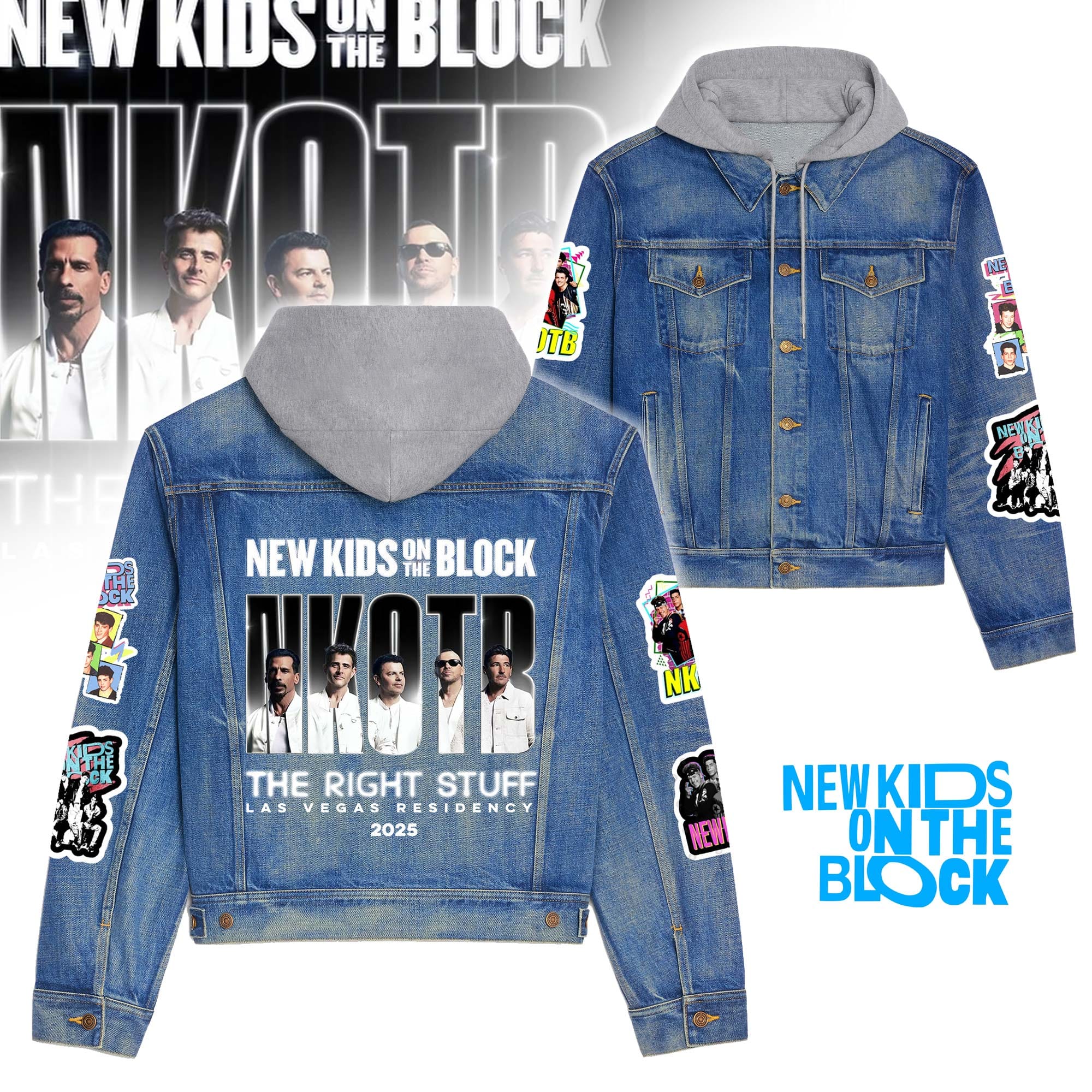 NKOTB Hooded Denim Jacket NTH3164NVH
