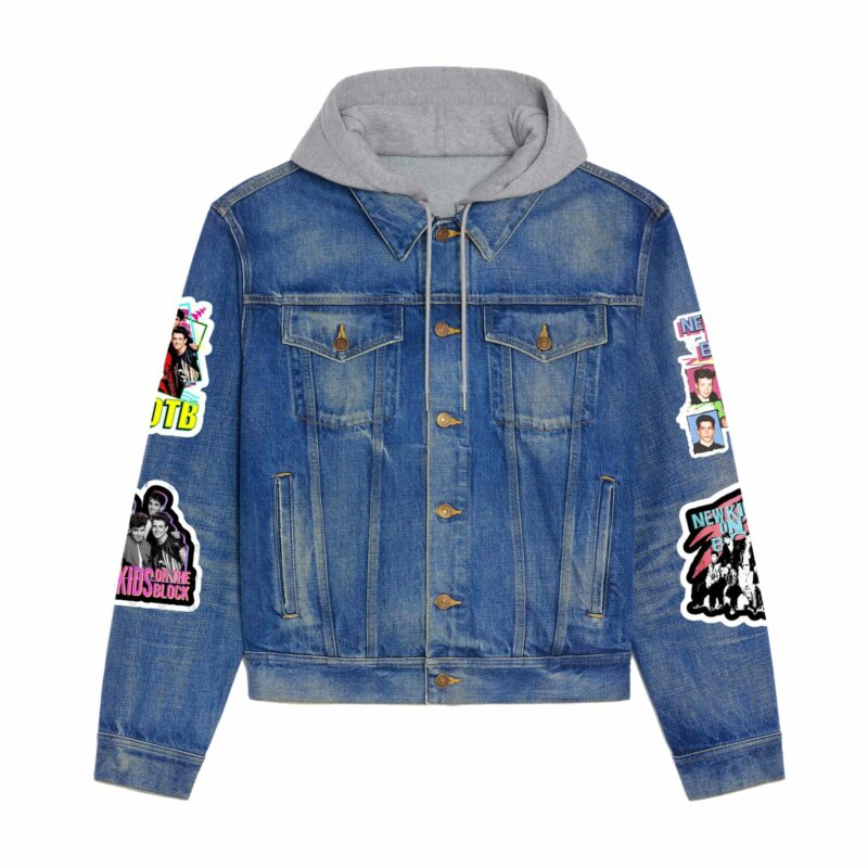 NKOTB Hooded Denim Jacket NTH3164NVH - Image 2