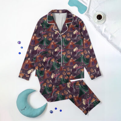 HCPC Set Button Down Long Satin Pajamas PUN4857NVH