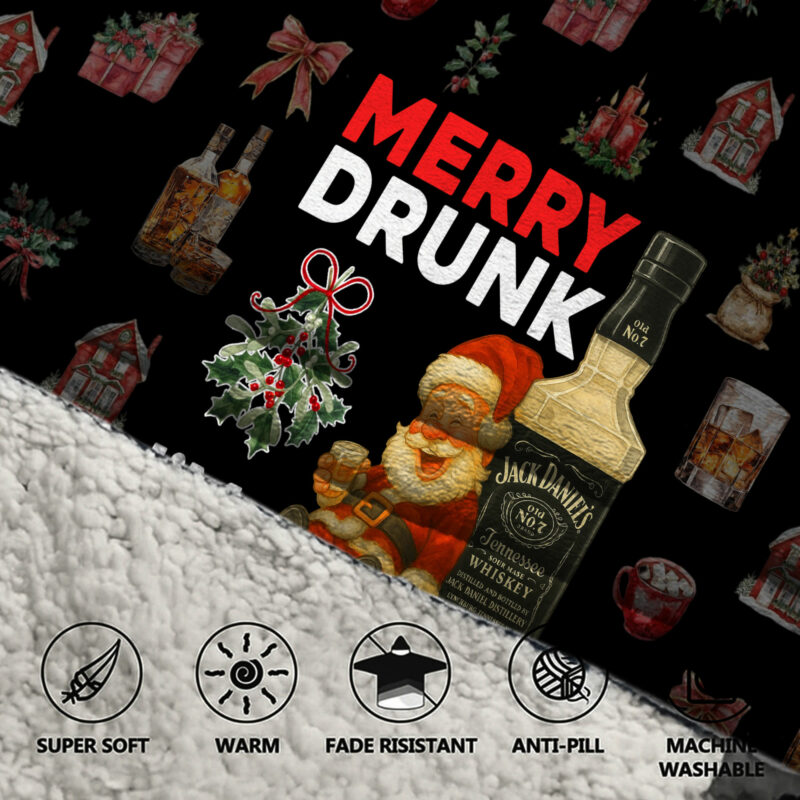 Merry Drunk I'm Christmas JKDN Blanket Hoodie NHL5623NVH - Image 4