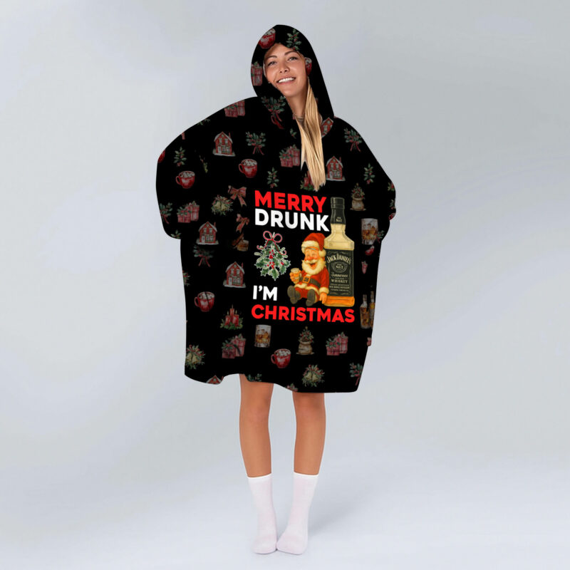 Merry Drunk I'm Christmas JKDN Blanket Hoodie NHL5623NVH - Image 3