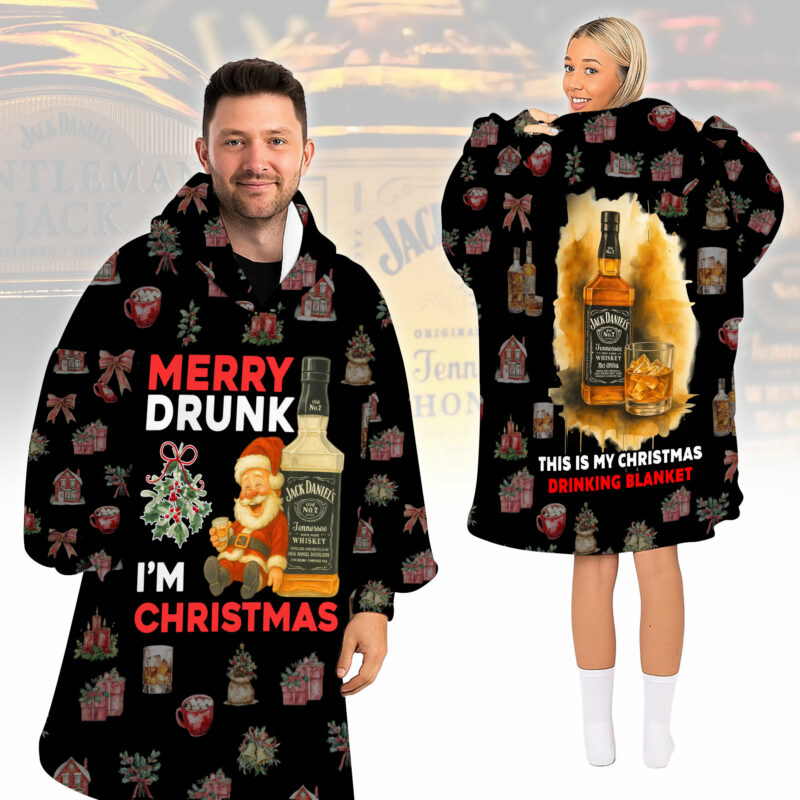 Merry Drunk I'm Christmas JKDN Blanket Hoodie NHL5623NVH - Image 2