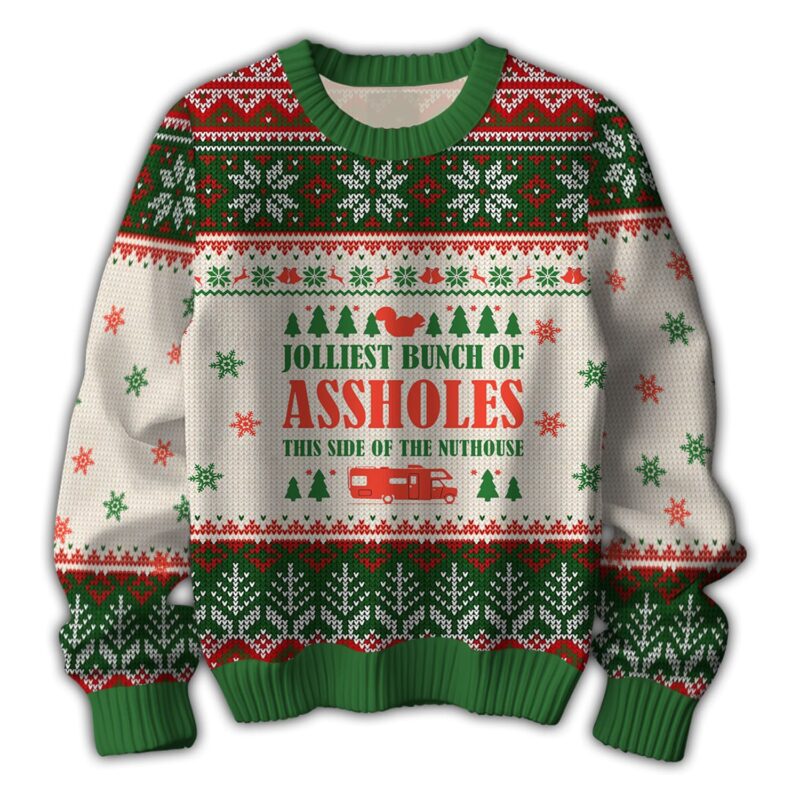 Jolliest Bunch Of Assholes NLCV Ugly Sweater NHL5983NVH - Image 3